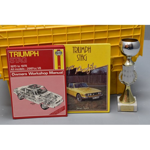 458 - Large Selection of Triumph Stag Memorabilia including Owners club Magazines, Haynes Manuals and Trop... 