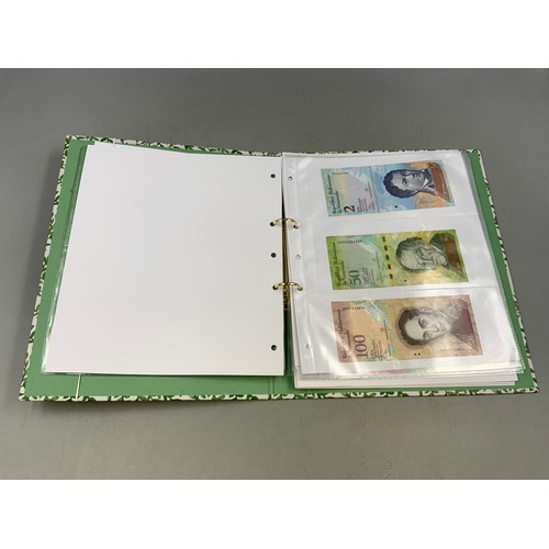 526 - Album Containing a Selection of Worldwide Bank Notes. Includes Indonesia, Venezuela, India, Uzb... 