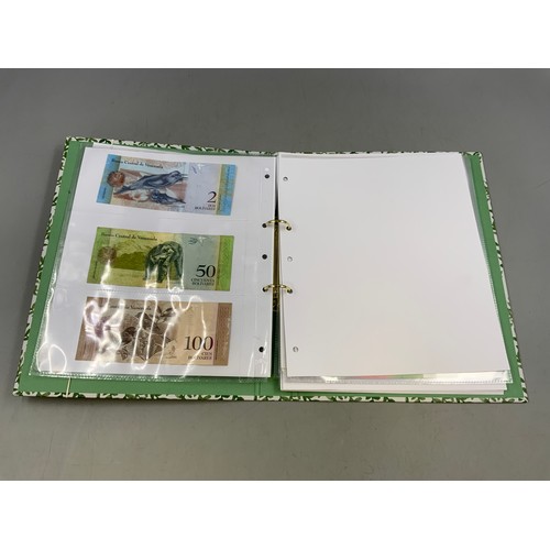 526 - Album Containing a Selection of Worldwide Bank Notes. Includes Indonesia, Venezuela, India, Uzb... 