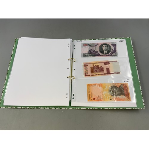 526 - Album Containing a Selection of Worldwide Bank Notes. Includes Indonesia, Venezuela, India, Uzb... 