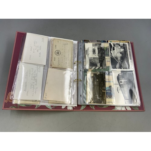 522 - Folder Containing a Various Selection of Railway Postcards, including Old Steam Trains and Hand Writ... 