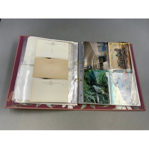 522 - Folder Containing a Various Selection of Railway Postcards, including Old Steam Trains and Hand Writ... 