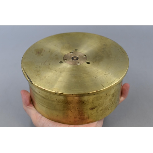 A Marked 1958 Large Naval Brass Artillery Shell Casing, Approx 6.5 ...