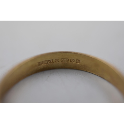 1 - A 9ct Gold Band Ring, Approx 2.75g. Size W.