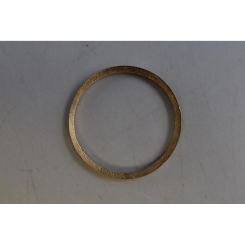 6 - An Unmarked 9ct Gold Band Ring, Size N (Scrap)