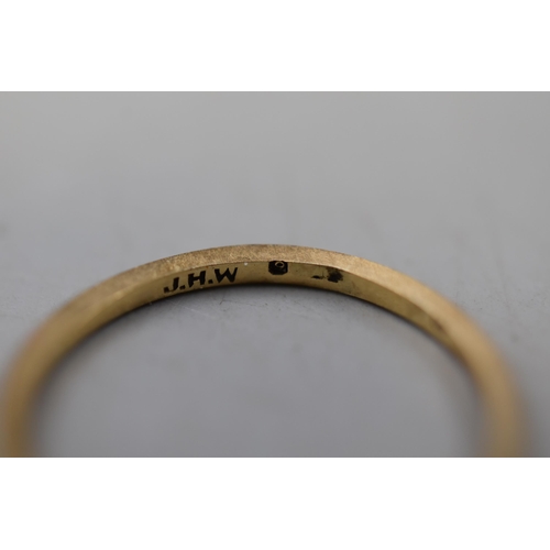 6 - An Unmarked 9ct Gold Band Ring, Size N (Scrap)