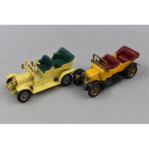 142 - Selection of 9 Lesney Die-Cast Models of Early Motor Cars and a Hippo Books Book on Veteran and Vint... 