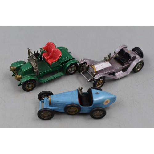 142 - Selection of 9 Lesney Die-Cast Models of Early Motor Cars and a Hippo Books Book on Veteran and Vint... 