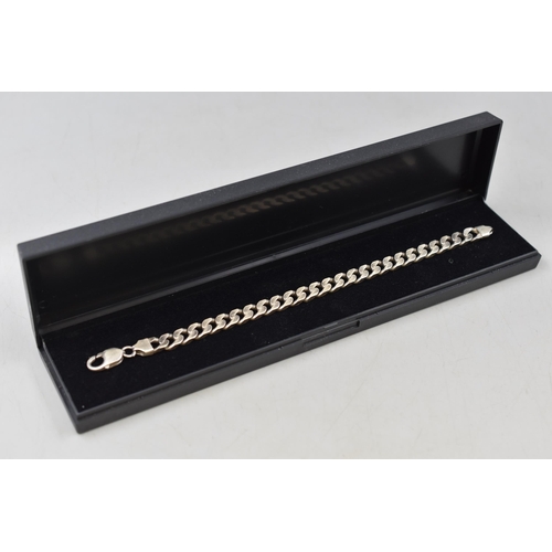 49 - Silver 925 Curb Link Bracelet Complete with Presentation Case (31.5 grams)