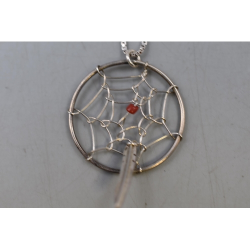 54 - Silver 925 Dream Catcher Pendant Necklace