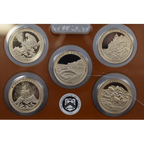 222 - 2012 United States The Beautiful Quarters Mint Proof Coin Set. New Mexico, Maine, Puerto Rico, Hawai... 