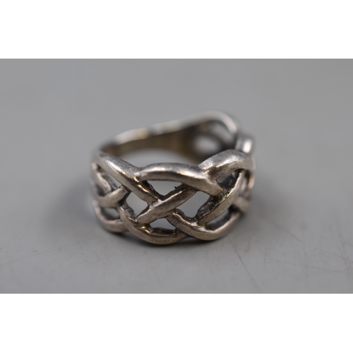 62 - Silver 925 Celtic Style Ring (Size L) Complete with Presentation Box