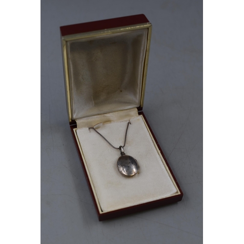 65 - Silver 925 Locket Pendant Necklace Complete with Presentation Box