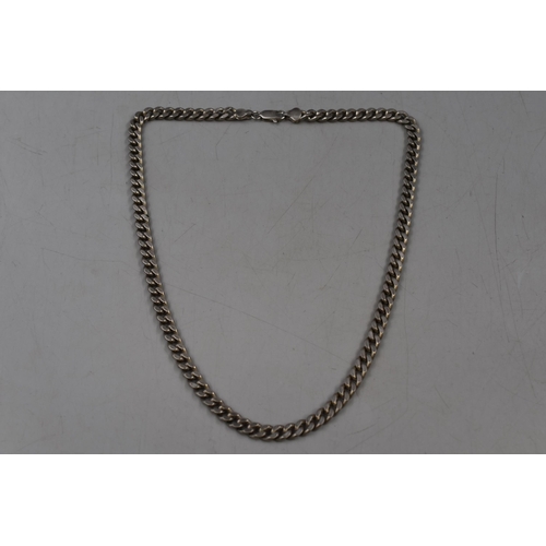 73 - Silver Curb Link Necklace (unmarked) 49.46 grams