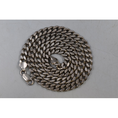 73 - Silver Curb Link Necklace (unmarked) 49.46 grams