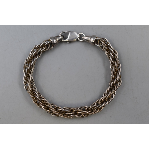 78 - Silver 925 Chunky Twisted Chain Bracelet Complete with Presentation Box