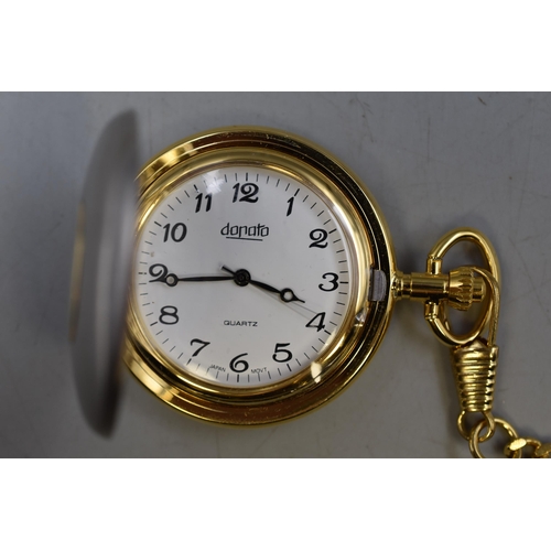 101 - Three Pocket Watches including New Sealed Aces High and a Gold Tone Pendant Watch (Working)