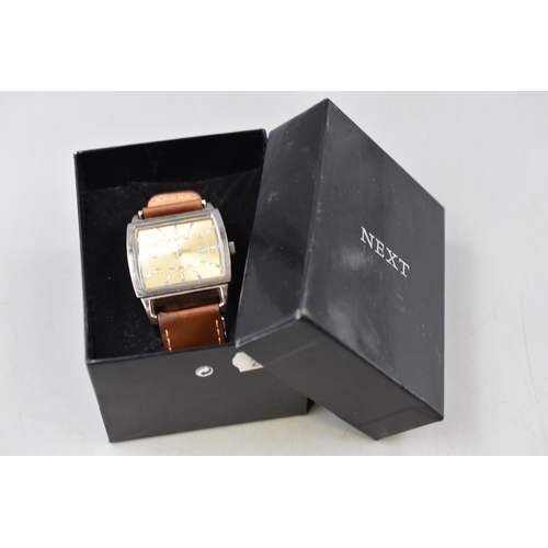 111 - Next Gents Watch with Leather Strap and Display Case (Working)