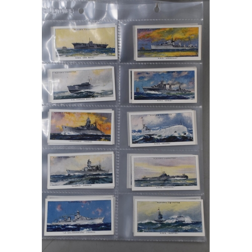 159 - Three sets of 50 John Player & Sons 1930s Cigarette Cards including Cricketers, Modern Naval Cra... 