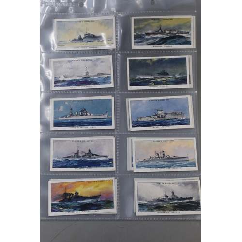 159 - Three sets of 50 John Player & Sons 1930s Cigarette Cards including Cricketers, Modern Naval Cra... 