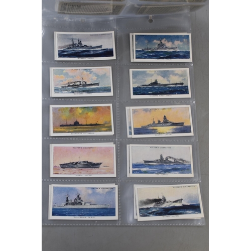 159 - Three sets of 50 John Player & Sons 1930s Cigarette Cards including Cricketers, Modern Naval Cra... 