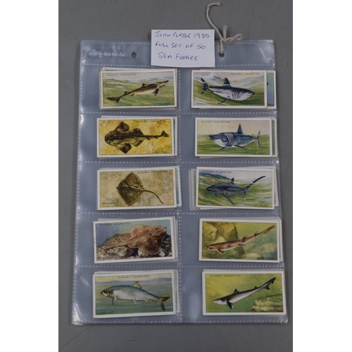 159 - Three sets of 50 John Player & Sons 1930s Cigarette Cards including Cricketers, Modern Naval Cra... 