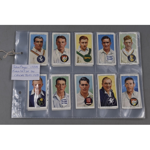 159 - Three sets of 50 John Player & Sons 1930s Cigarette Cards including Cricketers, Modern Naval Cra... 