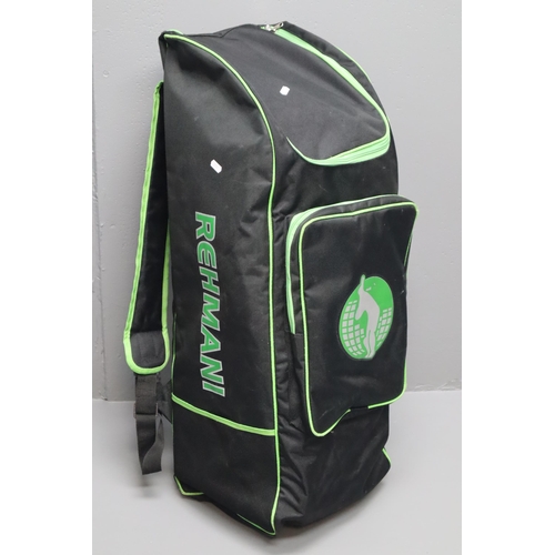 361 - A Rehmani Sports Cricket Bag, With a Selection of Cricket Gear. Includes Two Bats (Adidas Libro and ... 