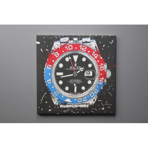 365 - An Andy Austin Canvas Artwork, Depicting Rolex GMT-Master II. Approx 20.5