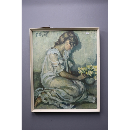 366 - A Framed and Glazed Vintage Retro 1960s Fine Art Print By Fernand Majorel, Titled 'Les Jonquilles'. ... 