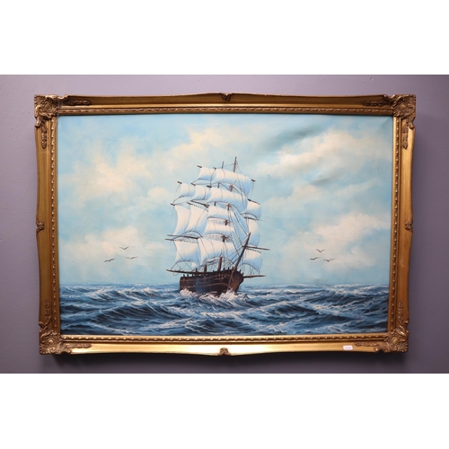 369 - Original Oil on Canvass of Nautical Scene signed to Bottom Right Corner in Gilt Framed Mount (39