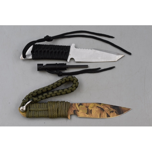 186 - Two Fine Quality Hand Crafted Survival Knifes with Sheaths to include Anglo Arms