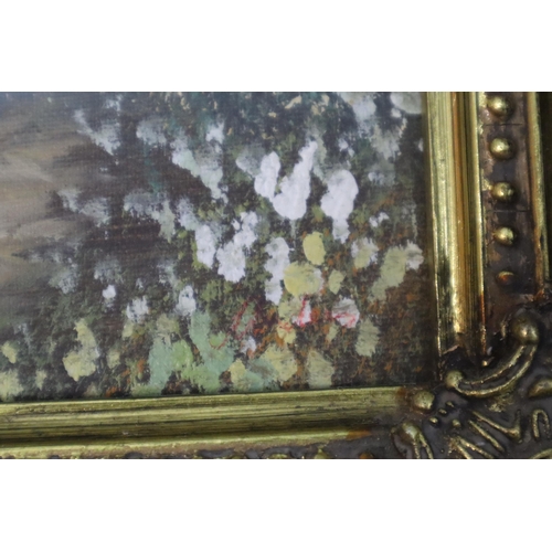 370 - Three Original Oil on Canvass in gilt Framed Mounts depicting Parisian Scene, lake Scene and Country... 