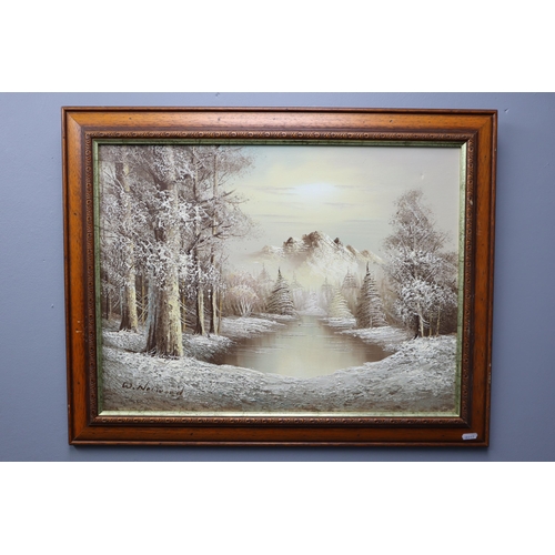 373 - Two Framed Original Oil on canvass of Country Scenes in Matching Frames (29