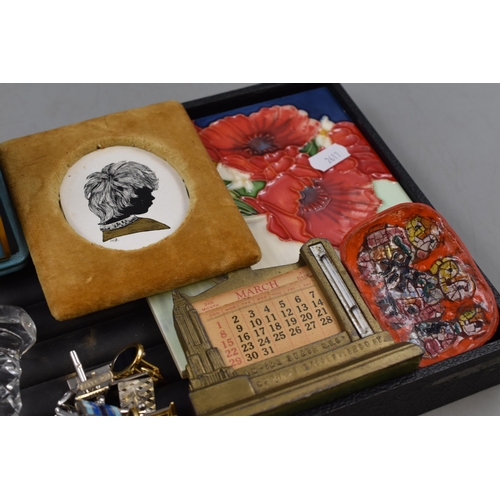 195 - A Mixed Selection of Collectables. Includes Laureston Stoppers, Cufflinks, Travel Clock and More.