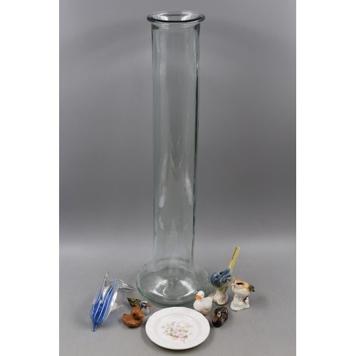 381 - Large Heavy Glass Vase (23