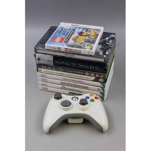 383 - Mixed Lot of Gaming Items to include Xbox 360 Games, Wii Games Nintendo 3DS game and a Xbox 360 Cont... 