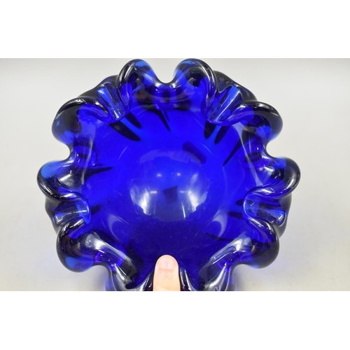 292 - Vintage Cobalt Blue Italian Glass Murano Style Hand Blown approx 7