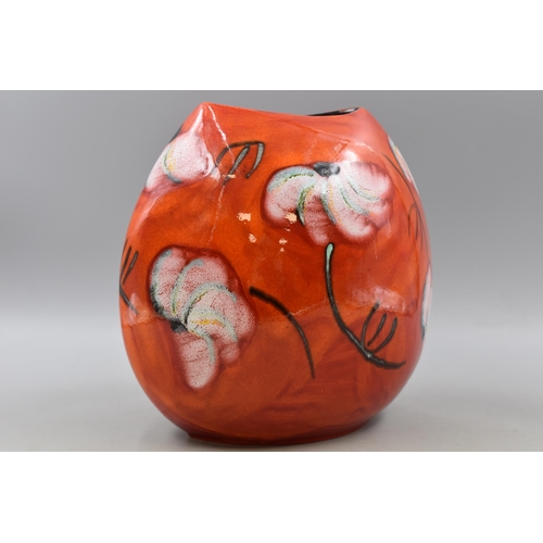 305 - Large Poole Pottery Daisy Volcano Purse Vase 11