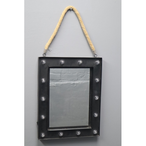 579 - Hanging Mirror with Lightbulbs Approx 14