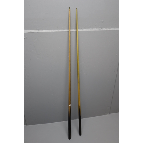 591 - Two Vintage Snooker Cue's to include Two piece Galaxy Silk and one other