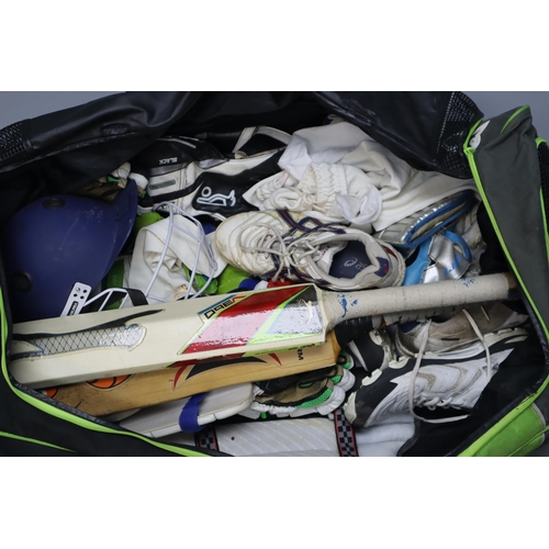 592 - A Kookaburra Pro 800 Cricket Bag With A Selection of Cricket Gear. Includes Wicket Keeping Gloves, C... 