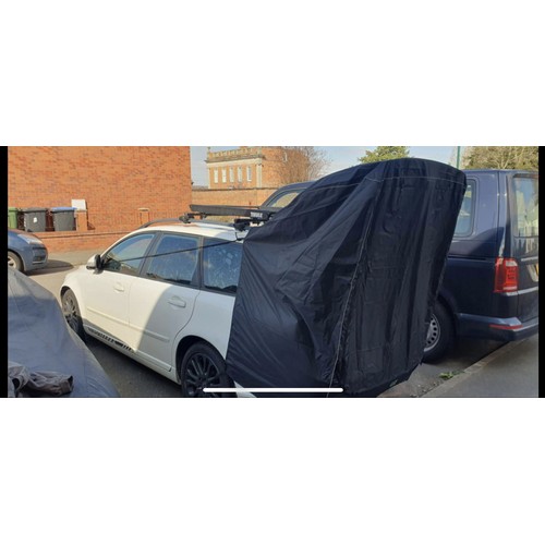 660 - New Hatchback Car rear Tent complete with Case (Black). Photo May Not Represent Final Product.