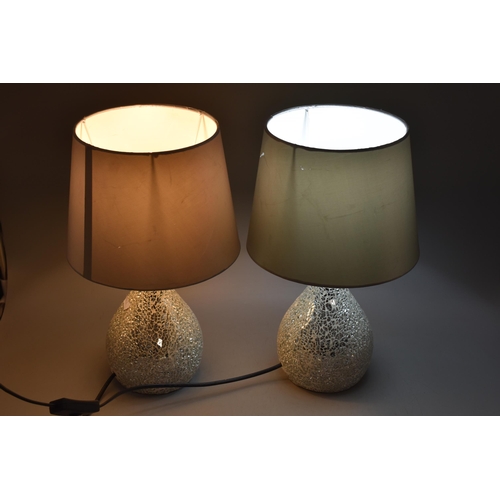 666 - Pair of Ava Mosaic Table Lamps (Powers On When Tested)