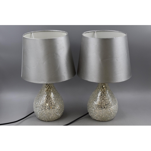 666 - Pair of Ava Mosaic Table Lamps (Powers On When Tested)