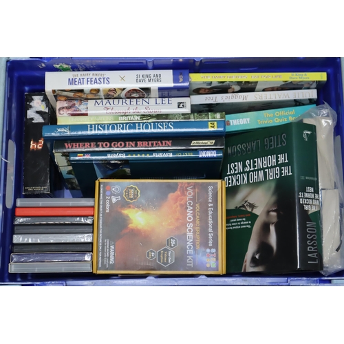 755 - A Mixed Selection To Include Cooking Books, DVD's, 'Volcano Science Kit' And More.