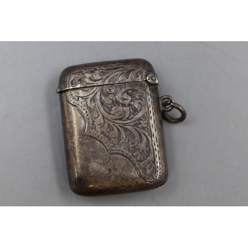 24 - Silver Hallmarked Birmingham Vesta Case. Circa 1863 JC Ltd.