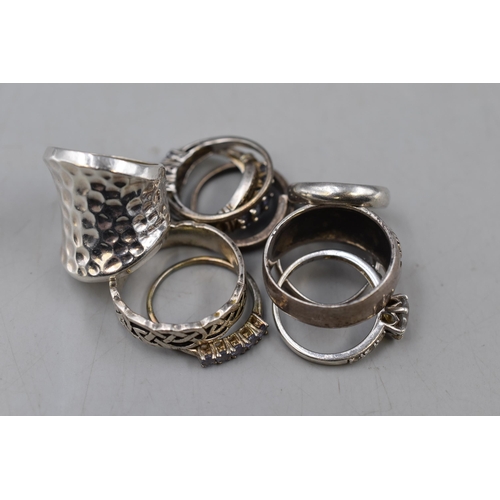 25 - Selection of Ten Silver 925 Rings