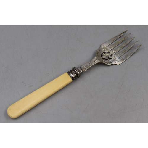 35 - Hallmarked Sheffield Silver Serving Fork (9