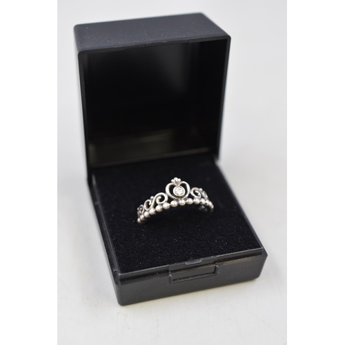 44 - Pandora Silver 925 (ALE58) Ring (Size P) Complete with Presentation Box